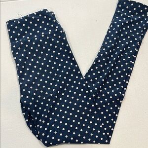 LuLaRoe Dark Blue Leggings with White Dots